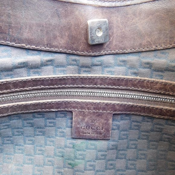 GUCCI SUPREME CANVAS RED GREEN STRIPE SHOULDER BAG - Picture 7 of 8